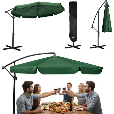 Parasol de jardin pliant, 8 segments, 350 cm, avec housse, Plonos PL-881 (1/5)