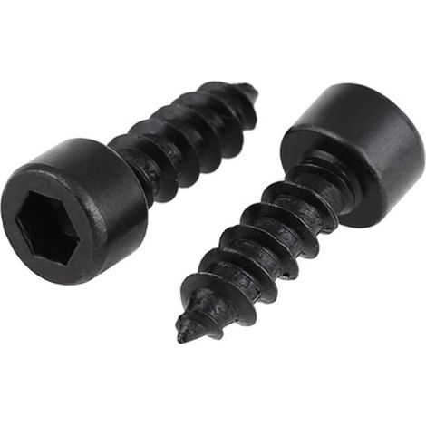 Vis Autotaraudeuses à Tête Cylindrique à Six Pans Creux Vis à Bois Fixations en Acier au Carbone Noir, M3×30mm, 50 pcs (1/5)