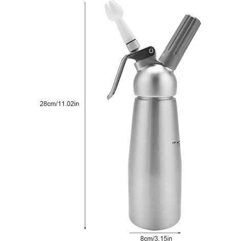 Siphon à chantilly en aluminium avec trois embouts, 500 ml (1/5)