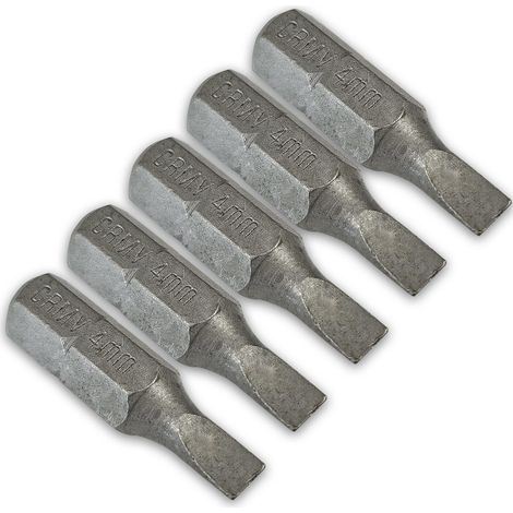 Jeu 5 embouts de vissage court 25 mm pour visseuse - empreinte fente de 4x0,8 mm