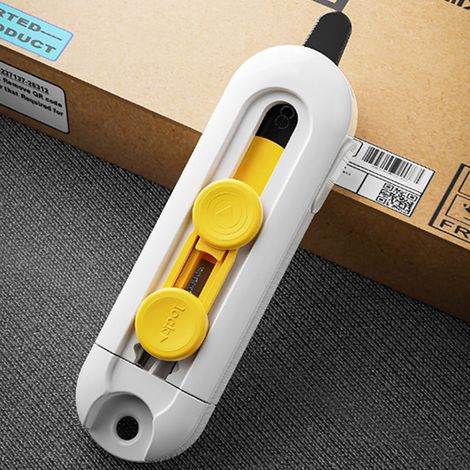 Cutter Rétractable - Lame Acier Inoxydable - Pour Ouvrir Colis Enveloppes et Cartons - Poche Réfrigérateur - 1 Pièce (1/5)