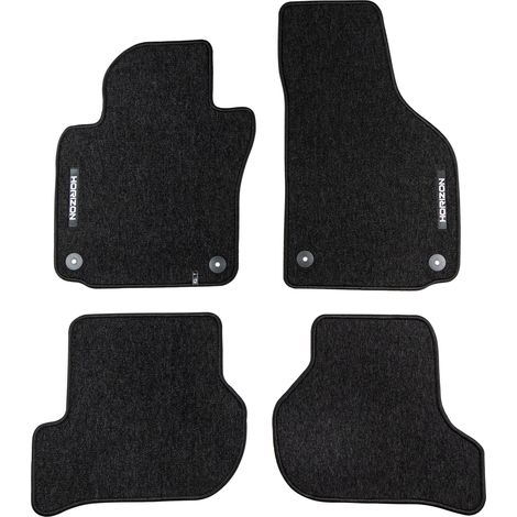 Tapis de Sol de Voiture pour VW Scirocco III 2008-2017 Velours Durable Noir 4Pcs