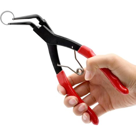 Pince à Circlips, Pince à Circlips de 7 Pouces, Pince à Circlips à Longue Portée, Pince à Circlips à Nez courbé à 90 Degrés, Pince à Ressort en Acier au Carbone (1/5)
