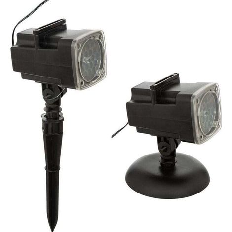 Projecteur extérieur décoratif à 4 filtres LED, lumière blanche froide 6000 K – Idéal pour Noël et ambiance féerique