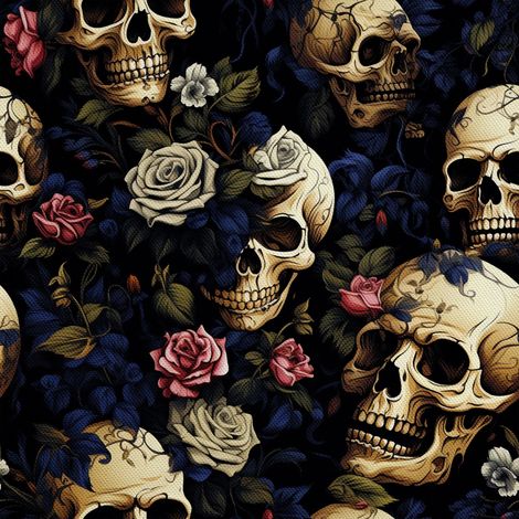 Tela Oxford decorativa para exteriores - Motivo de calavera I DX4009 (1/5)