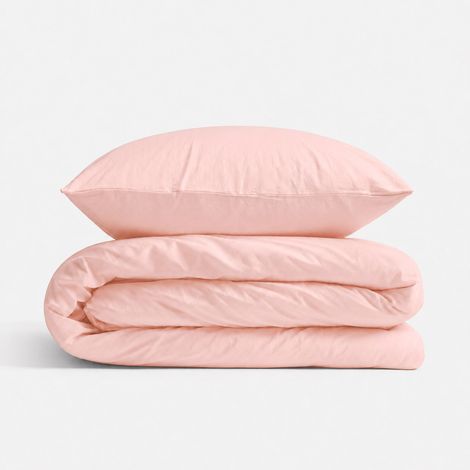 Biancheria da letto in cotone per bambini, 2 pezzi, federa 40x60 e copripiumino 12x90 - rosa cipria (1/5)