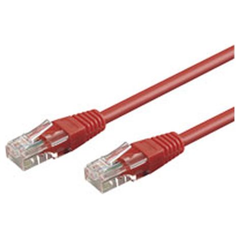 CAT 6 cavo patch, U/UTP, rosso, conduttore di alluminio placcato di rame (CCA). Lunghezza del Cavo 0.25 m