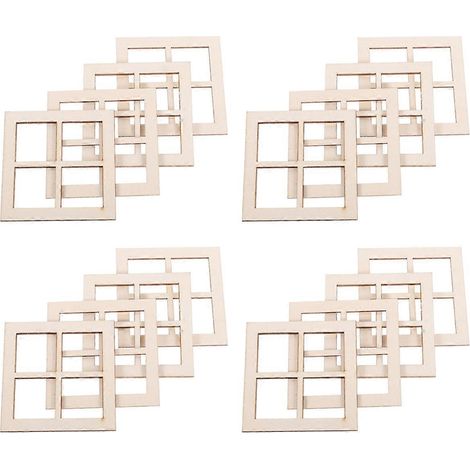 16 cadres de fenêtres miniatures pour maison de poupée (1/5)