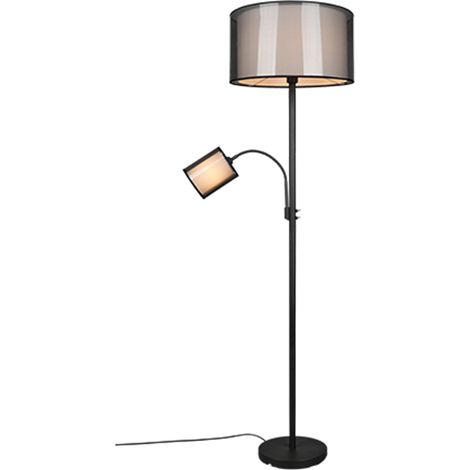 Plafonnier projecteur lampadaire lampadaire organza noir blanc liseuse H 174 cm (1/5)