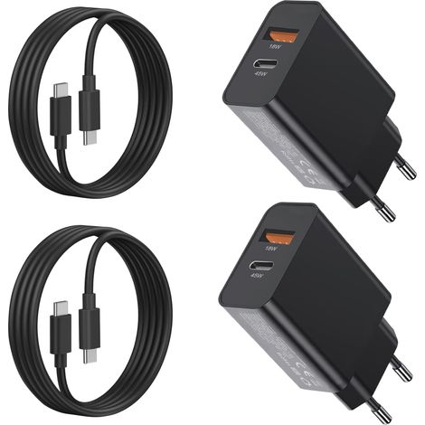 for Chargeur Samsung Charge Rapide,45W Chargeur pour Galaxy A56 5G/A57 A36 A26/S26 Ultra/S24 FE/S25 Edge/A25 A55 A35 A54 A53 A18/S23/S22/Z Fold 6 7/S22 iPhone 18 16 17 Air USB C Prise et Cable,2Pack (1/5)