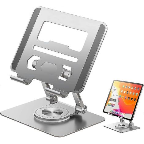Support pour ordinateur portable de bureau, support réglable avec base pivotante à 360° (1/5)