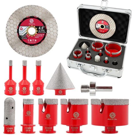 Fliesenbohrer Set Diamant Lochsäge Keramik Porzellan 10tlg KIT1 (1/5)
