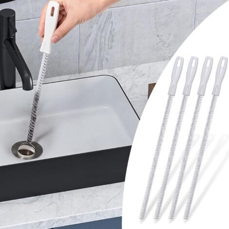 4 Pièces Brosse de Débouchage de Canalisation, Flexible Brosse pour Tuyaux, Brosse de Nettoyage de Drain D'égout, 45cm évier Brosse de Nettoyage, Outils de Débouchage (1/5)