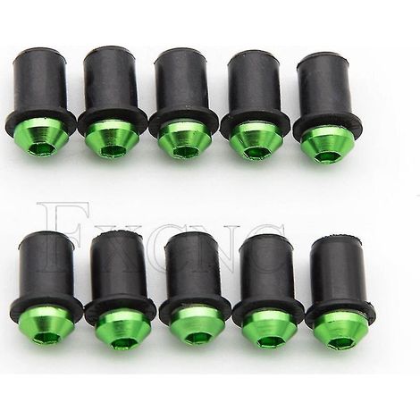 Kit de fixation universel de pare-brise de moto 5 mm (vis, boulons et écrous) pour Yamaha R1 R6 R3 FZ1 FZ6 FZ16 R125 XJ6 - vert (1/5)