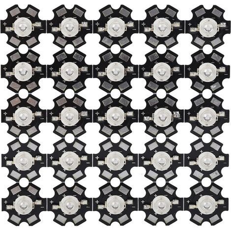 Perles de lampe LED haute puissance 3W, puces de diode émettrice pour luminaires de bricolage, rouge (1/5)