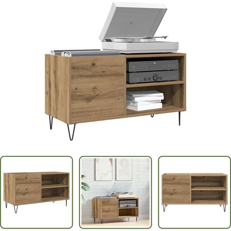 vidaXL Rangement vinyle - Armoire à disques chêne artisanal 84,5x38x48 cm bois ingénierie (1/5)