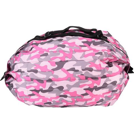 Sac de voyage imperméable pliable, grande capacité, bandoulière unique, motif camouflage rose (1/5)