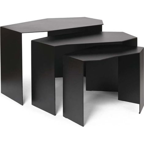 [GEBRAUCHT] B-Ware Ferm Living Satztisch Set Beistelltisch Shard Cluster schwarz 3er Set Tisch (1/2)