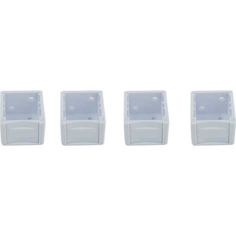 Set of 4 white plastic roller blind brackets for 25mm tube – Replacement kit for rail end caps (1/5)