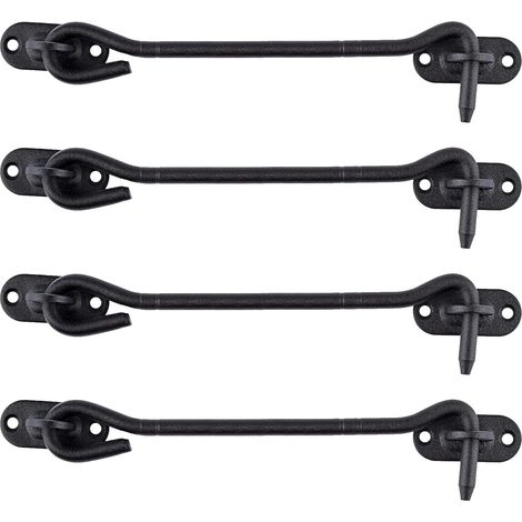 Crochet de Cabine en Acier Inoxydable 150 mm Loquet de Porte Serrures de Portes pour Portes de Grange Coulissante Armoire Fenêtre Abri Jardin Clôture Noir Paquet de 2 Pièces (1/5)