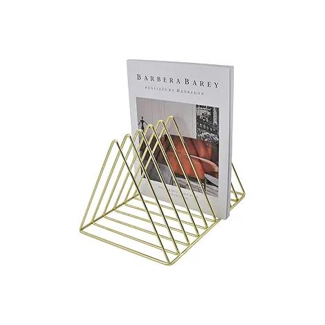MINKUROW Portadocumenti Oro Organizzatore Triangolo Porta Targa Porta Album Portariviste Portariviste 9 Scomparti Multifunzione Archiviazione Desktop Home Office Decorazione (1/5)