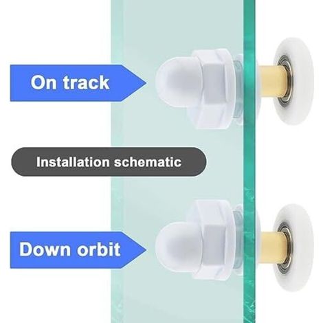 CSPARCV Juego de 8 rodillos ultrasilenciosos de 23 mm para puertas correderas de cristal de ducha, ideales para duchas y saunas. (1/3)