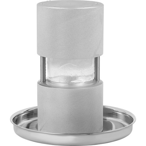 Mophorn Eisballpresse, 6,1 cm Eisballmaker, Flugzeug-Eiskugel-Pressset aus Al-Legierung mit Zange und Abtropfschale, für Whisky, Bourbon, Cocktail, Silber