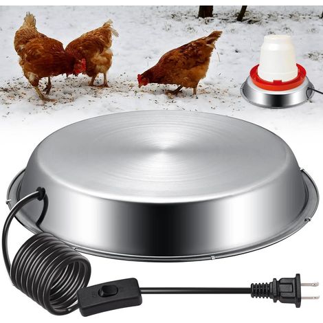 Chauffe-Eau Pour Volailles - Base Chauffante Pour Abreuvoir - Température Réglable 10 À 15 °C - Pour Poules Canards Lapins Chiens Chats - 1 Pièce (1/5)