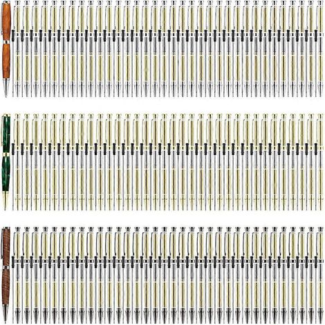 Kit de fabrication de stylos de 7 mm pour tournage sur bois, comprenant 102 pièces, stylos fins à spirale et recharges. Fournitures pour tour à bois. (1/5)
