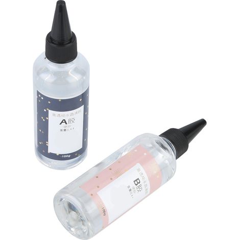 Colle cristal transparente haute densité AB, colle goutte à goutte, résine époxy artisanale (200 g / 7,1 oz, ratio 1:1) (1/5)