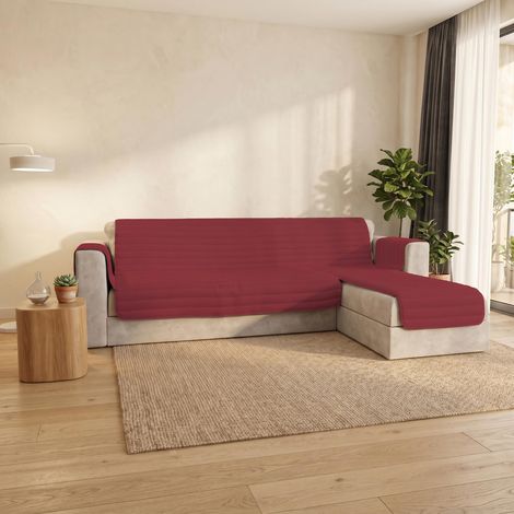Housse de canapé Trendy avec chaiselongue, Bordeaux, 190 cm (1/5)