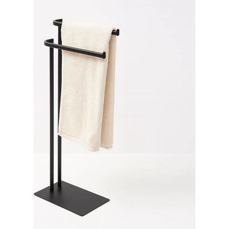 Exagonshop Piantana portasciugamani in acciaio nero opaco Fusion