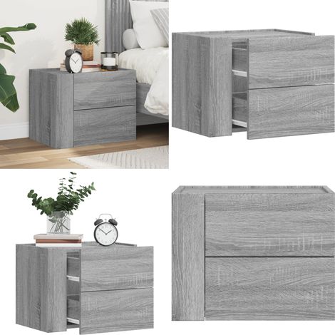 Table de chevet murale sonoma gris 45x30x35 cm - Table De Chevet Murale - Meuble De Chambre - Table De Nuit - Étagère Murale - Rangement Mural - Home & Living (1/5)