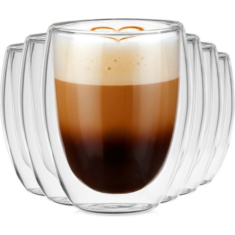 Doppelwandige Thermogläser für Kaffee und Tee, 370 ml, 6 Stück. (1/5)