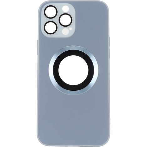 Étui magnétique anti-poussière et antiraies pour iPhone 14 Pro Max, verre givré bleu, protection antichoc, coque rigide transparente (1/5)
