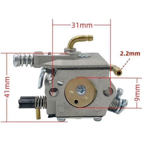 Vergaser für Kettensägen 5200, 4500 und 5800 (52 cm³, 45 cm³, 58 cm³), WT-856, mit doppeltem Kupferrohr und Schaumstoffschlauch. Modelle: 4500, 5200, 5800. Anschluss für Schaumstoffschlauch und Kupfer