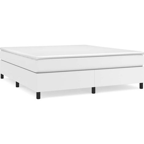 Maison Exclusive - Boxspringbettgestell Weiß 160x200 cm Kunstlede (1/5)