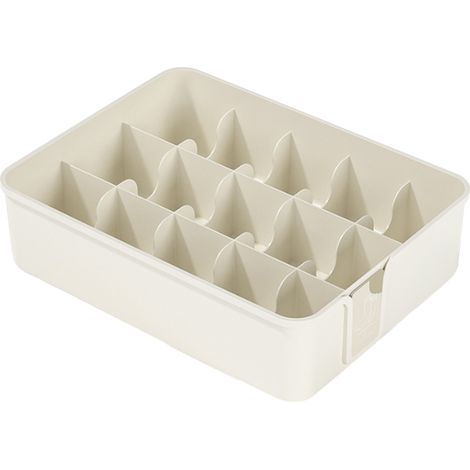 Lot organisateur pour chaussettes, 15 cellules en plastique blanc, boîte de rangement tiroir/placard pour slips, cravates et accessoires (1/5)