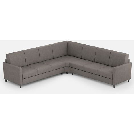 Canapé d'angle moderne italien tissu gris Korane - 5 tailles 281x281 cm-Taille 281x281 cm (1/5)