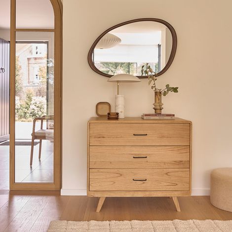 Commode en bois mindi massif 90 cm (1/5)
