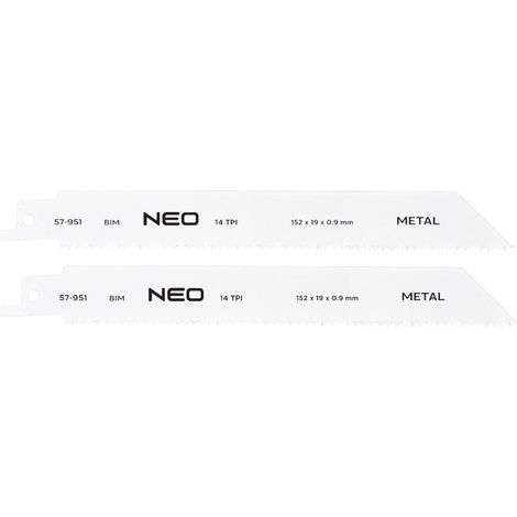 brzeszczoty neo jigsaw blades acier 152x19 mm 14 tpi 2 pack