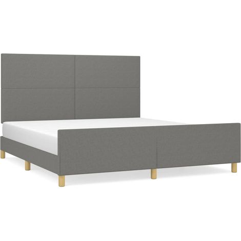 Lit double,Lit adulte,Cadre de lit sans matelas gris foncé 180x200 cm tissu CFW2501913 (1/5)