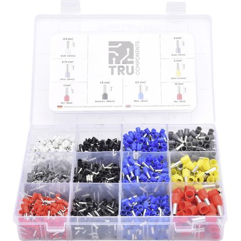 TRU COMPONENTS TC-12888372 Aderendhülsen-Sortiment 0.5 mm², 0.75 mm², 1 mm², 1.5 mm², 2.5 mm², 4 mm²