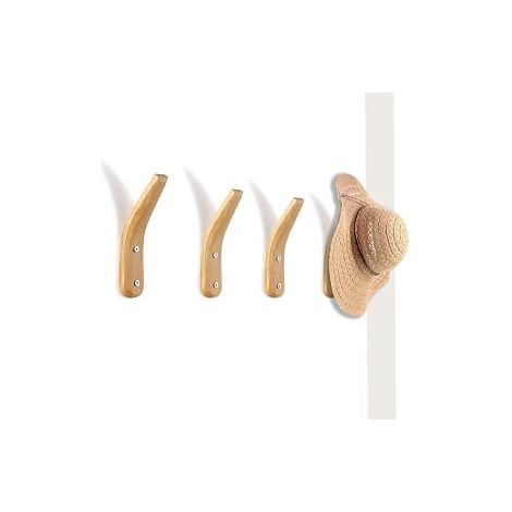 4-teiliges Set Wandhaken aus Holz, Wandgarderobe aus Naturholz, schlichte, moderne V-förmige Wandaufbewahrung zum Aufhängen von Mänteln, Hüten, Taschen und Handtüchern (1/5)