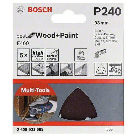Bosch Feuille abrasive F460, 93 mm, G60/120/240 - 2608621690 (1/3)