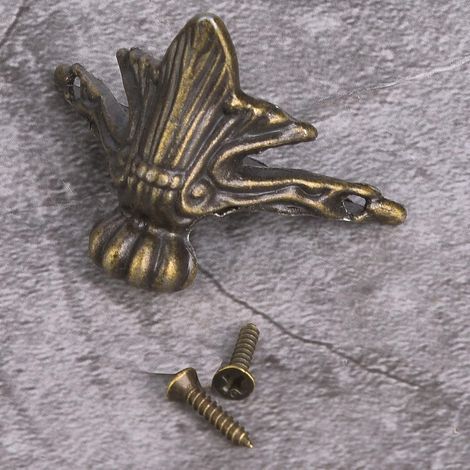 10 pieds de meubles vintage, pieds décoratifs, pieds de tiroir, pieds de tiroir en alliage de zinc, pieds de tiroir en bois, quincaillerie pour pieds de meubles, protecteur d'angle de jambe en laiton