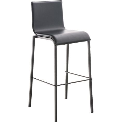 Tabouret de bar x1 cadre en métal noir et siège en PVC noir 100005802 (1/5)