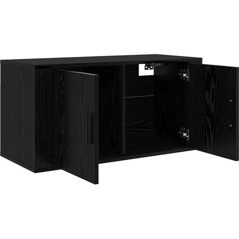 Maison Exclusive - Meuble TV mural Chêne noir 80 x 34,5 x 40 cm Bois d'ingénierie