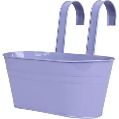 Pots de fleurs suspendus en métal et fer jardinières suspendues violet clair avec trous de drainage (1/5)