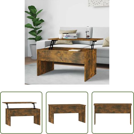 Wohnzimmer Tisch - Couchtisch Räuchereiche 80x50,5x41,5 cm Holzwerkstoff (1/5)